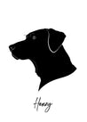 Pet silhouette portrait of a dog