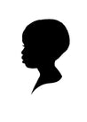 Silhouette portrait drawing capturing the features of a young boy