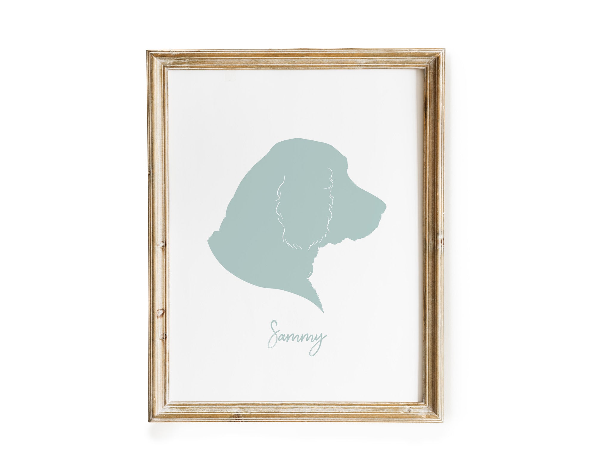 Framed custom dog silhouette